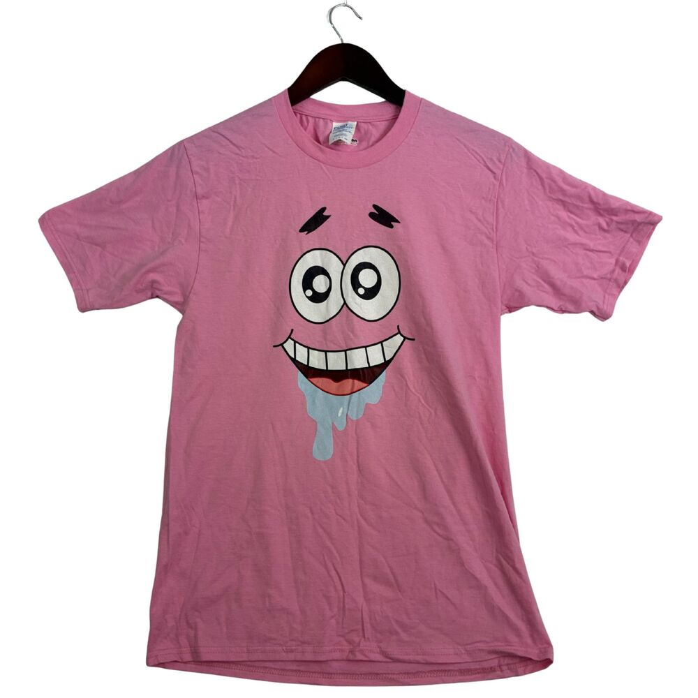 Nickelodeon SpongeBob Patrick Star Face Pink Graphic T-Shirt Adult Small